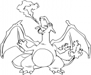 Coloriage dracaufeu ex pokemon 